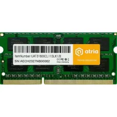 Оперативна пам'ять ATRIA 8 GB SO-DIMM DDR3 1600 MHz (UAT31600CL11SLK1/8)