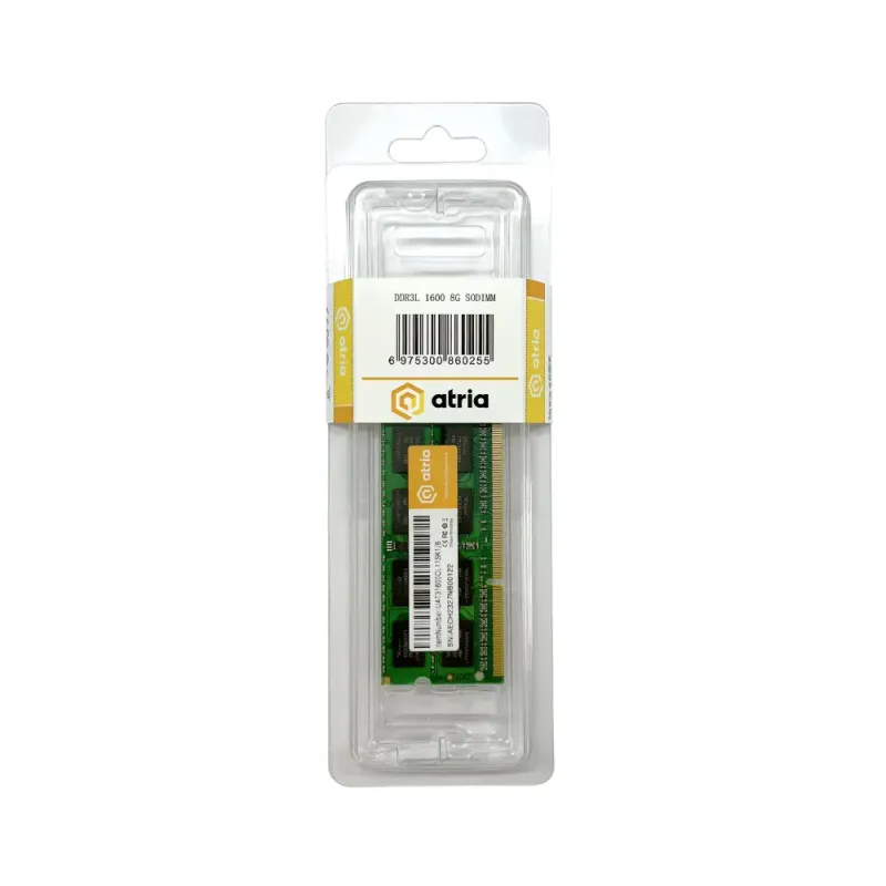 Оперативна пам'ять ATRIA 8 GB SO-DIMM DDR3 1600 MHz (UAT31600CL11SK1/8)