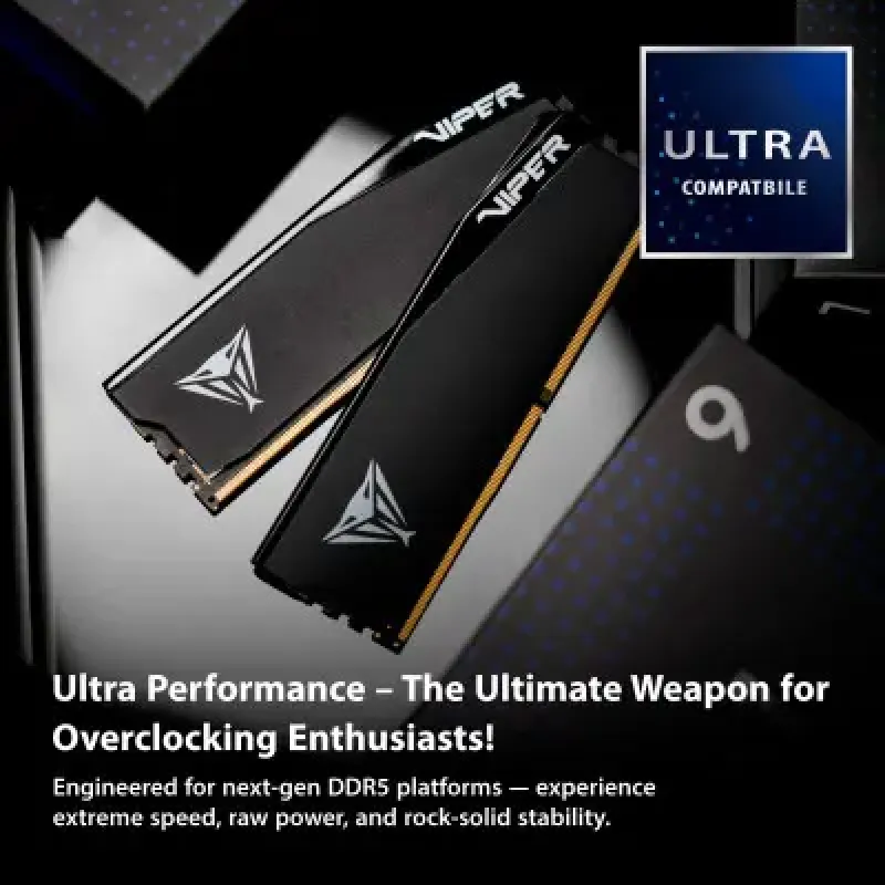 Оперативна пам'ять PATRIOT 64 GB (2x32GB) DDR5 6400 MHz Viper Elite 5 Ultra Matte Black (VEU564G6432K)