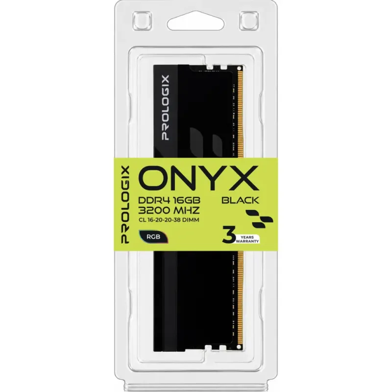 Оперативная память Prologix 16 GB DDR4 3200 MHz Onyx Black RGB (PRO16GB3200YBR4)