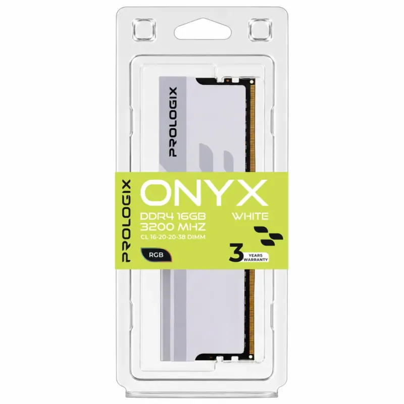Оперативна пам'ять Prologix 16 GB DDR4 3200 MHz Onyx White RGB (PRO16GB3200YWR4)