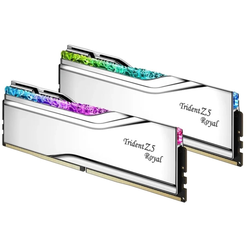 G.Skill 96 GB (2x48GB) DDR5 6400 MHz Trident Z5 Royal Silver (F5-6400J3239F48GX2-TR5S)