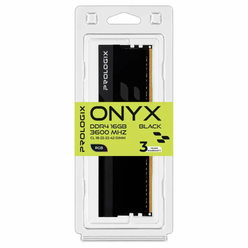Оперативна пам'ять Prologix 16 GB DDR4 3600 MHz Onyx Black RGB (PRO16GB3600YBR4)