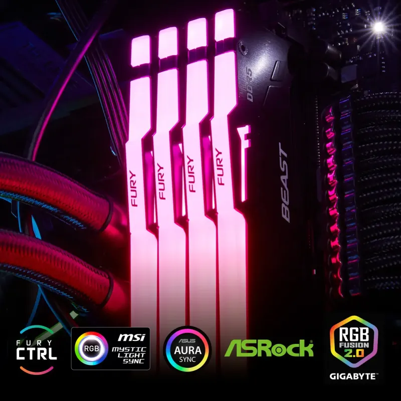 Оперативна пам'ять Kingston FURY 32 GB (2x16GB) DDR5 6400 MHz Beast RGB EXPO (KF564C32BBEAK2-32)