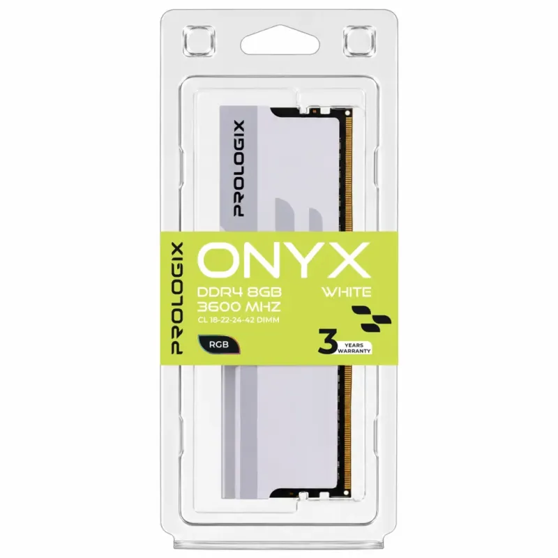 Оперативная память Prologix 8 GB DDR4 3600 MHz Onyx White RGB (PRO8GB3600YWR4)