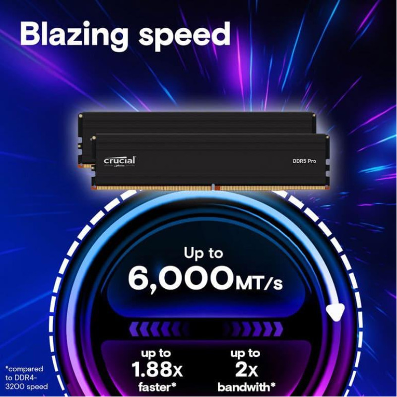 Оперативна пам'ять Crucial 48 GB DDR5 6000 MHz Pro (CP48G56C46U5)