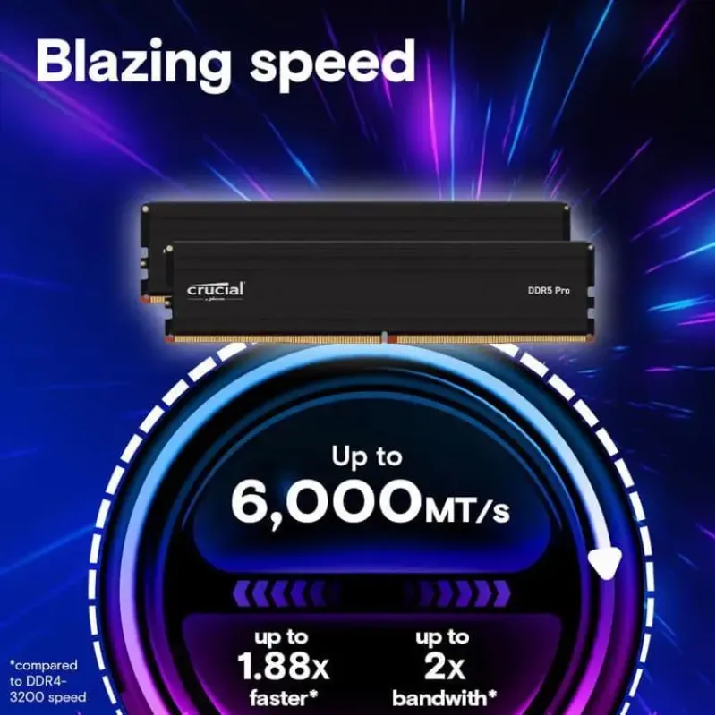 Оперативна пам'ять Crucial 48 GB DDR5 6000 MHz Pro (CP48G56C46U5)