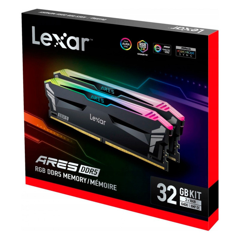 Lexar 32 GB DDR5 6400 MHz Ares RGB (LD5EU016G-R6400GDLA)