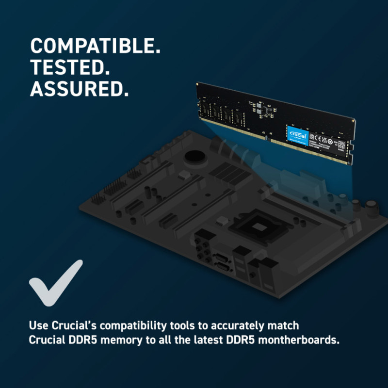 Оперативная память Crucial DDR5 8GB 4800Mhz UDIMM CL40 Tray (CT8G48C40U5T)