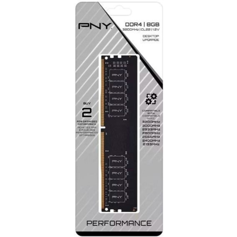 Оперативна пам'ять PNY 8 GB DDR4 3200 MHz (MD8GSD43200-SI)
