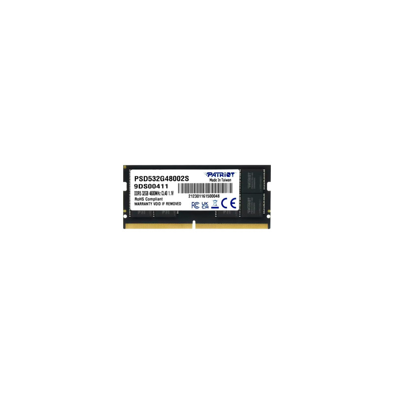 Оперативная память PATRIOT 32 GB SO-DIMM DDR5 4800 MHz (PSD532G48002S)