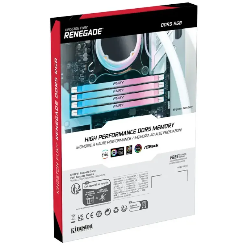 Оперативная память Kingston FURY 32 GB DDR5 6400 MHz Renegade Silver/White RGB (KF564C32RWA-32)