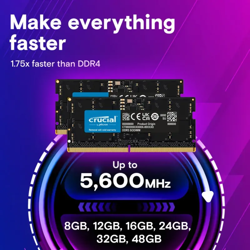 Оперативная память Crucial DDR5 1x8GB Tray (CT8G56C46S5T)