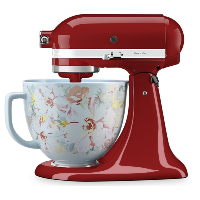 Насадка Чаша KitchenAid 4,7 л 5KSM2CB5PWG керамічна, з ручкою, візерунок біла гарденія