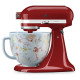 Насадка Чаша KitchenAid 4,7 л 5KSM2CB5PWG керамічна, з ручкою, візерунок біла гарденія