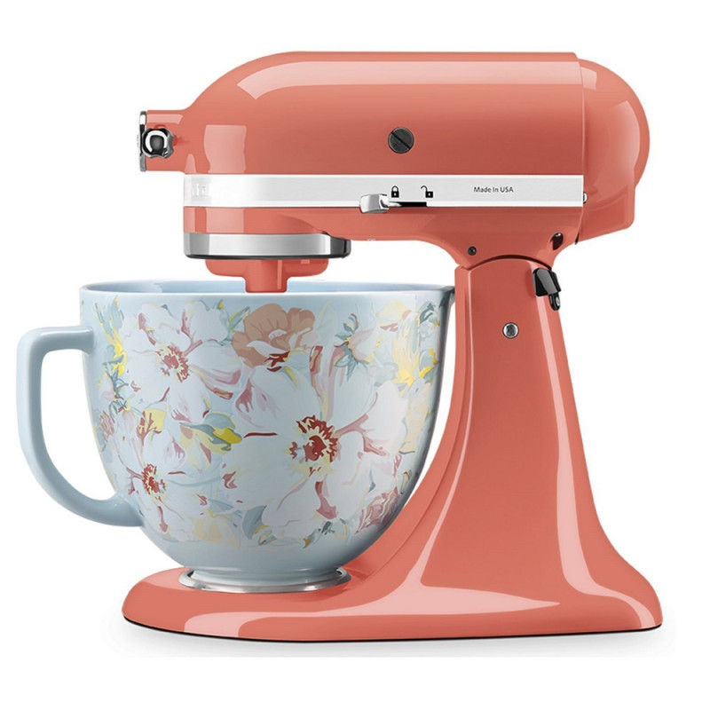 Насадка Чаша KitchenAid 4,7 л 5KSM2CB5PWG керамічна, з ручкою, візерунок біла гарденія
