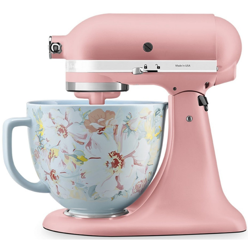 Насадка Чаша KitchenAid 4,7 л 5KSM2CB5PWG керамічна, з ручкою, візерунок біла гарденія