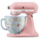 Насадка Чаша KitchenAid 4,7 л 5KSM2CB5PWG керамічна, з ручкою, візерунок біла гарденія