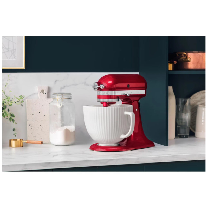 Чаша KitchenAid 4,7 л 5KSM2CB5PCC керамічна, з ручкою, текстурована, біла класична