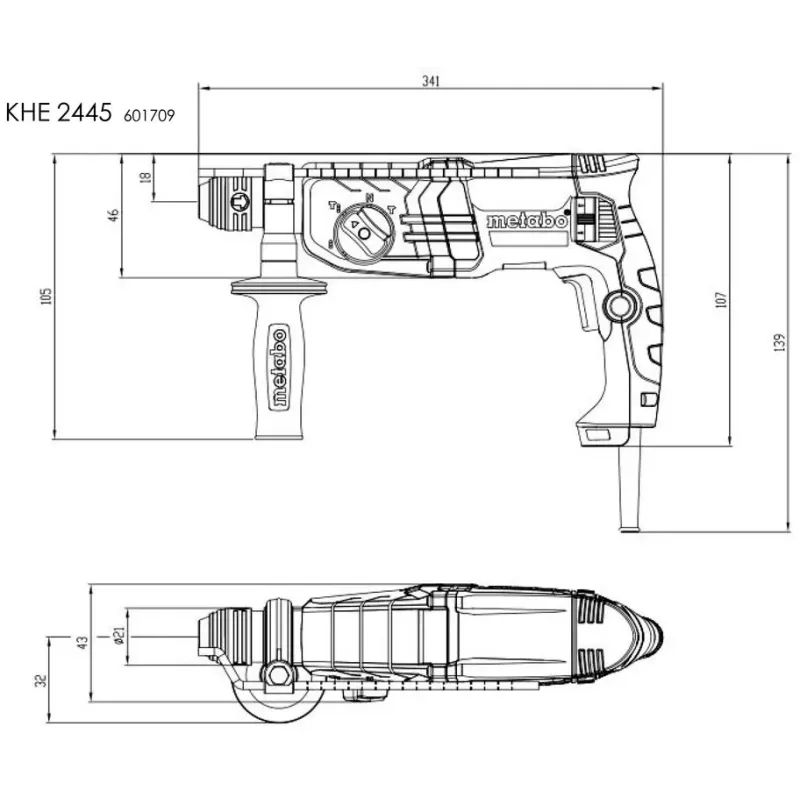 Перфоратор Metabo KHE 2445 (601709500)