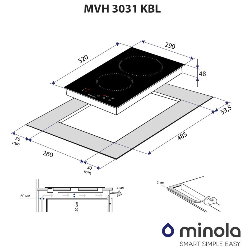 Варочная поверхность Minola MVH 3031 KBL