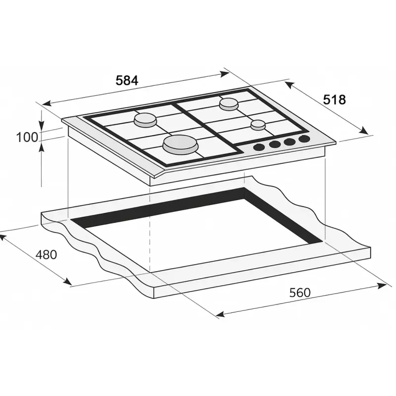 Варильна поверхня PRIME Technics PGH 50493 FGBC