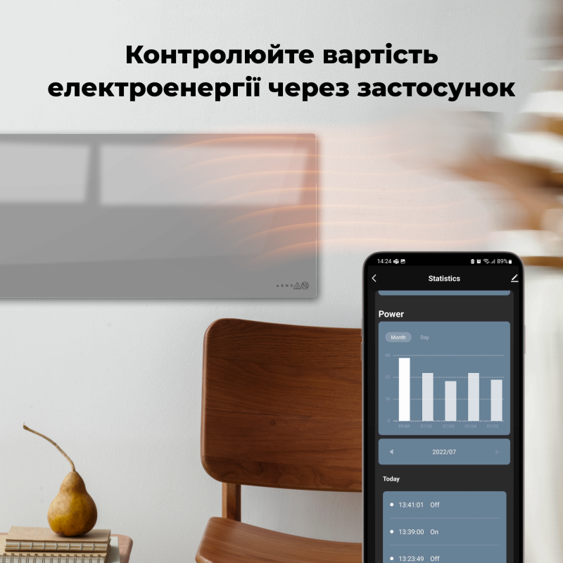 Обогреватель AENO Eco Smart GH5S LED Grey (AGH0005S)