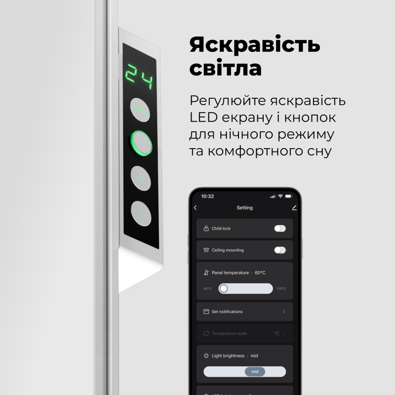 Обігрівач AENO Premium Eco Smart GH3S LED White (AGH0003S)
