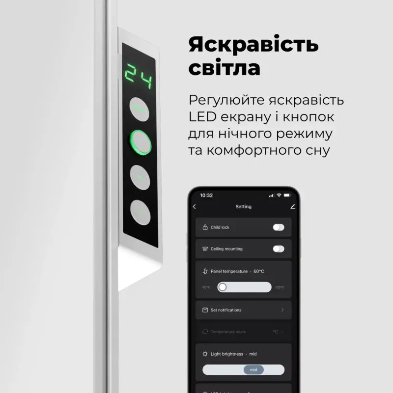 Обігрівач AENO Premium Eco Smart GH3S LED White (AGH0003S)