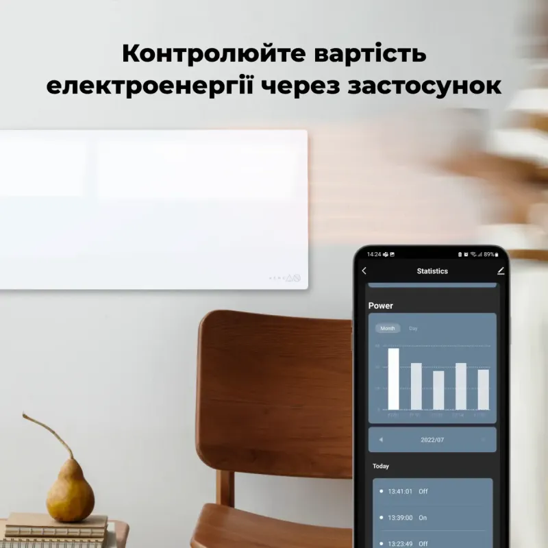 Обігрівач AENO Premium Eco Smart GH3S LED White (AGH0003S)