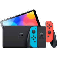 Nintendo Switch OLED with Neon Blue and Neon Red Joy-Con (045496453442)
