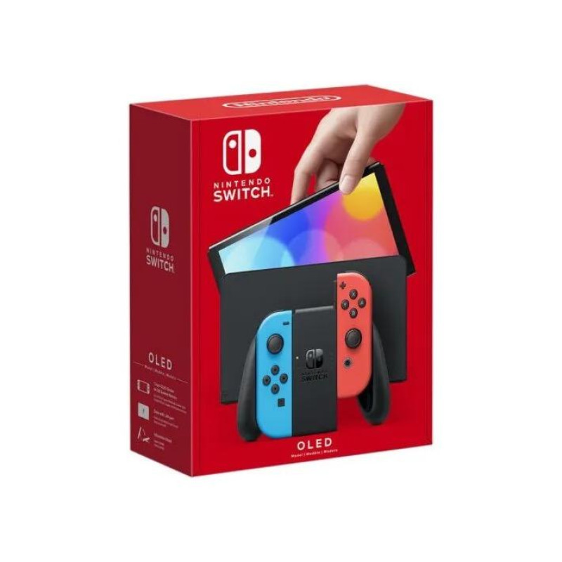 Nintendo Switch OLED with Neon Blue and Neon Red Joy-Con (045496453442)