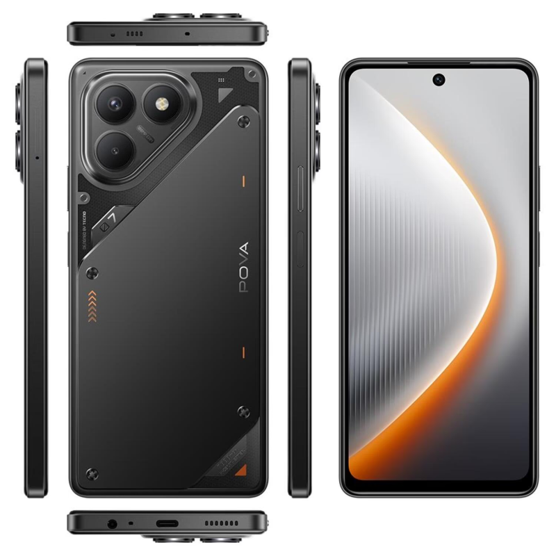 Смартфон Tecno Pova 7 Neo LJ6 8/128GB Geek Black (4894947086786)